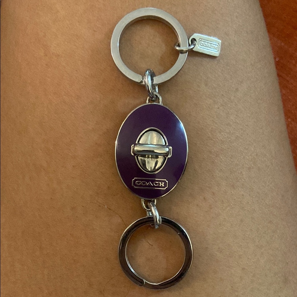 NWOT Coach Purple and Silver Keychain